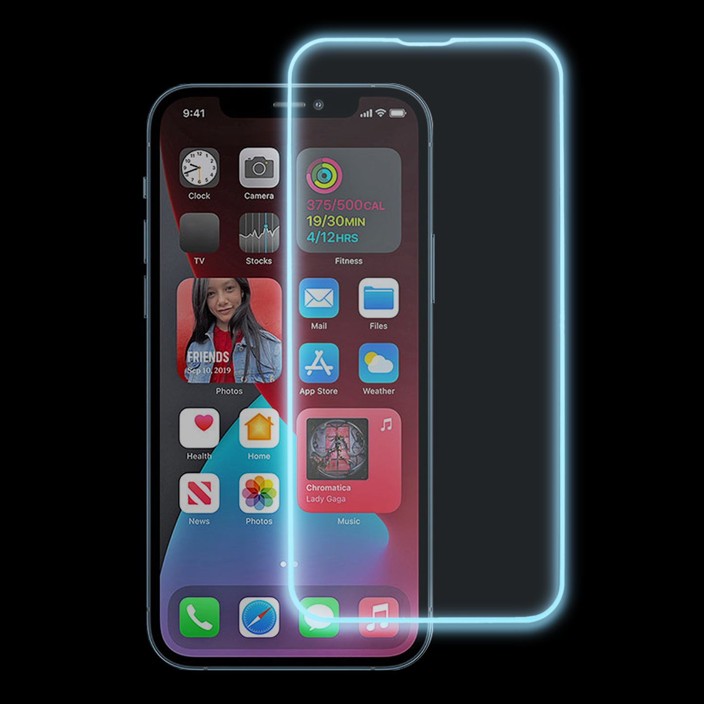 For iPhone 12  /  12 Pro HD Medium Alumina Glass Screen Film Noctilucent Luminous Full Glue HD Protective Film