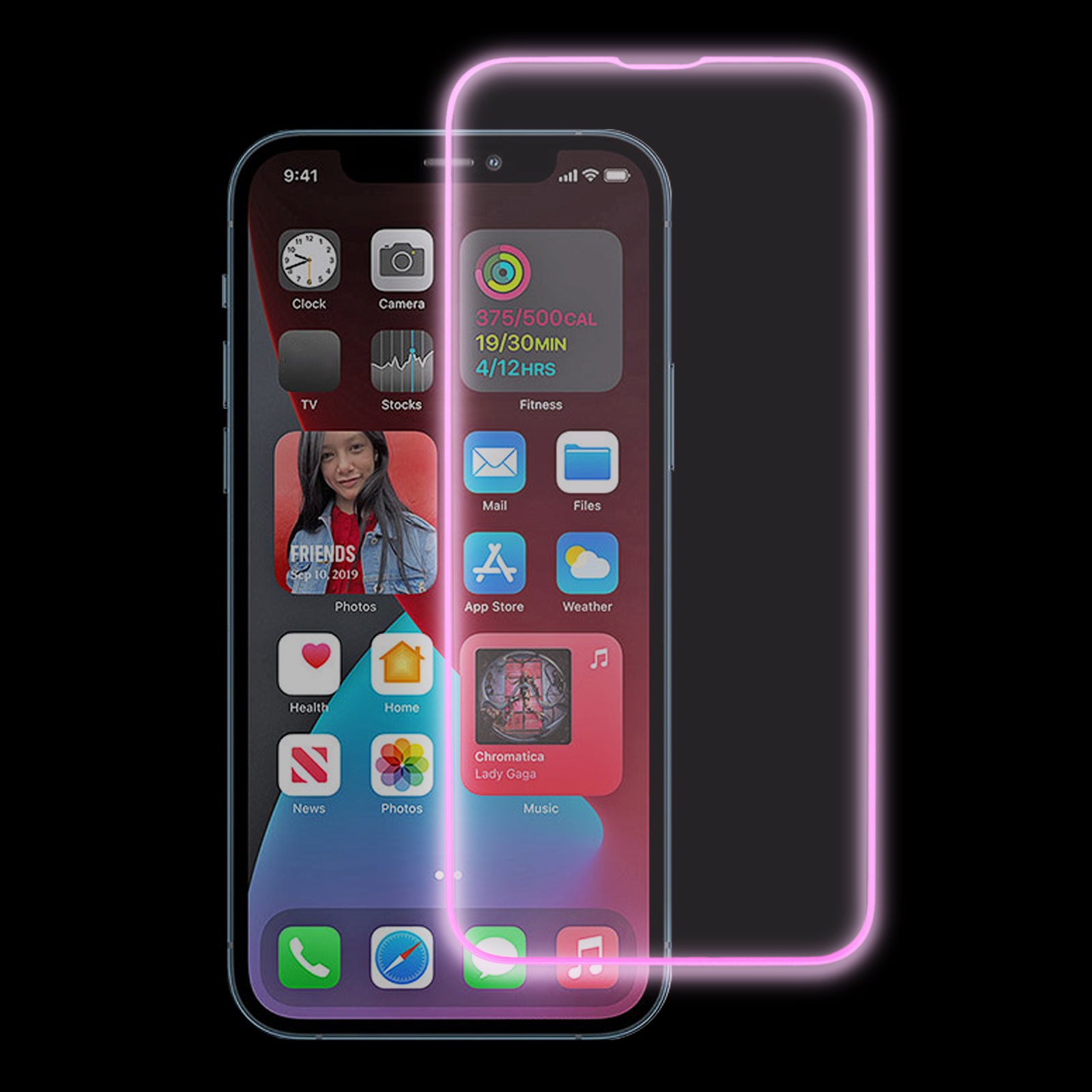 For iPhone 12  /  12 Pro HD Medium Alumina Glass Screen Film Noctilucent Luminous Full Glue HD Protective Film