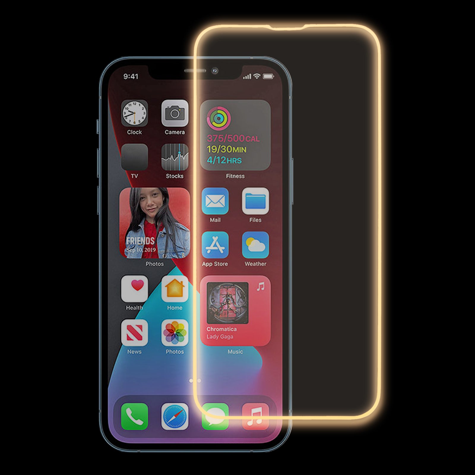 For iPhone 12  /  12 Pro HD Medium Alumina Glass Screen Film Noctilucent Luminous Full Glue HD Protective Film
