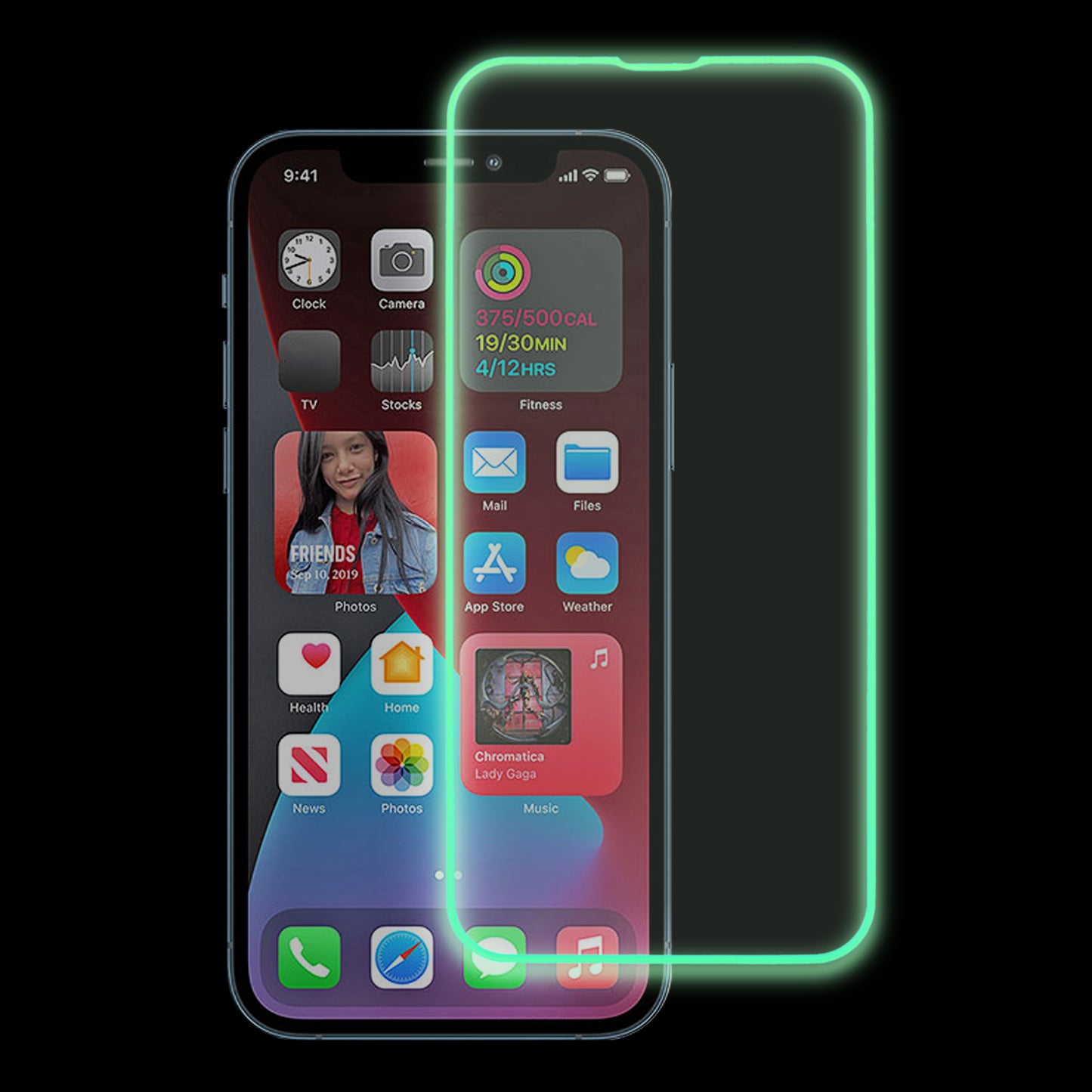 For iPhone 12  /  12 Pro HD Medium Alumina Glass Screen Film Noctilucent Luminous Full Glue HD Protective Film
