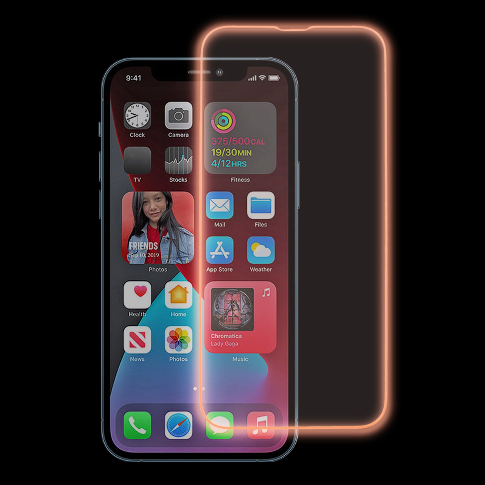 For iPhone 12  /  12 Pro HD Medium Alumina Glass Screen Film Noctilucent Luminous Full Glue HD Protective Film