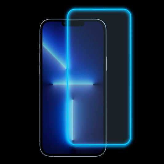For iPhone 13 Pro Phone Screen Protector Medium Alumina Tempered Glass Screen Film Guard (Luminous Edge )