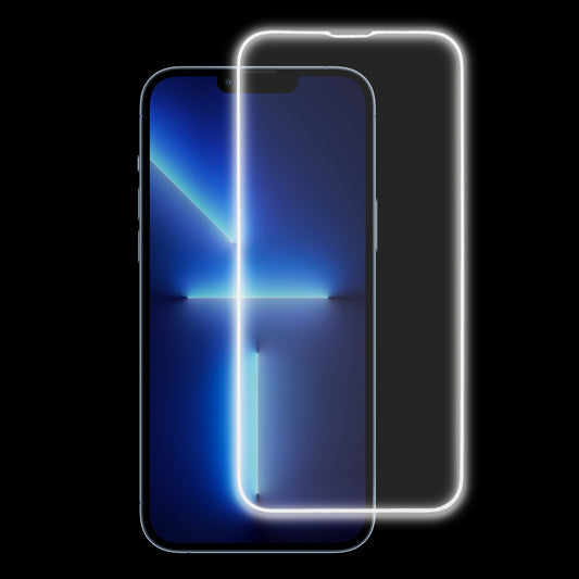 For iPhone 13 Pro Phone Screen Protector Medium Alumina Tempered Glass Screen Film Guard (Luminous Edge )