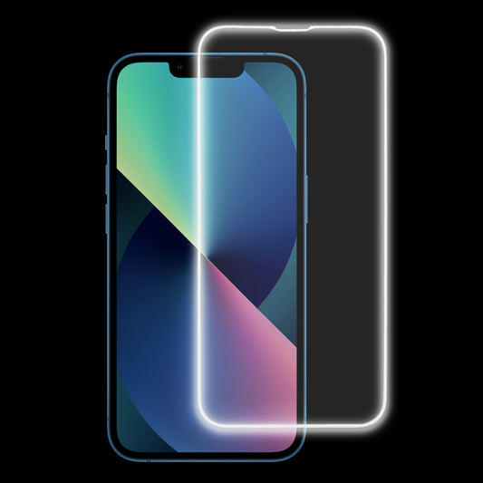 For iPhone 13 Medium Alumina Tempered Glass Film Luminous Edge Phone Screen Protector