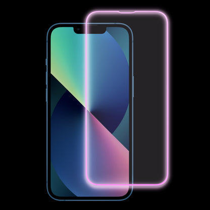 For iPhone 13 Medium Alumina Tempered Glass Film Luminous Edge Phone Screen Protector