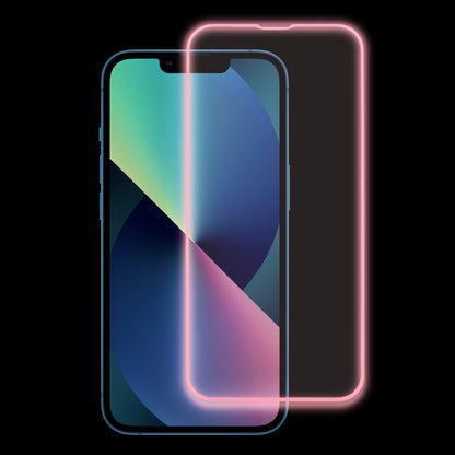 For iPhone 13 Medium Alumina Tempered Glass Film Luminous Edge Phone Screen Protector