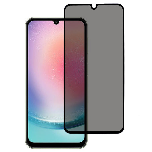 Anti-Spy Screen Protector for Samsung Galaxy A25 5G , Side Glue Full Coverage Silk Printing Tempered Glass Film
