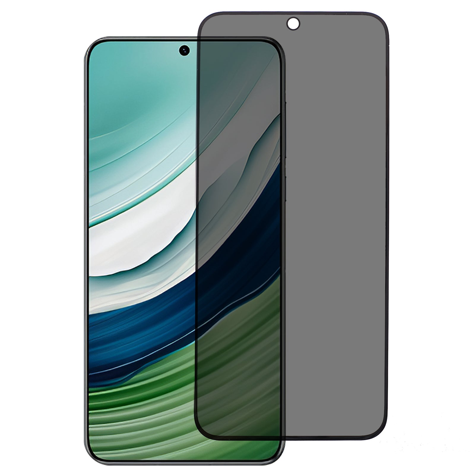 Anti-Spy Screen Protector for Huawei Mate 60 , Full Coverage Silk Printing Tempered Glass Film (Side Glue)