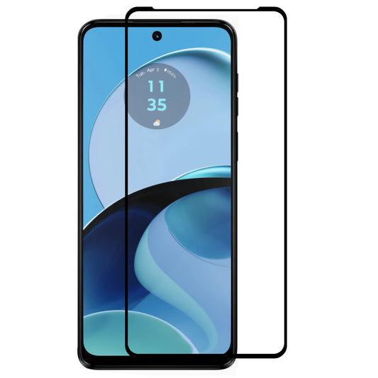 For Motorola Moto G14 4G Complete Screen Cover Film Silk Printing Tempered Glass Full Glue Phone Screen Protector