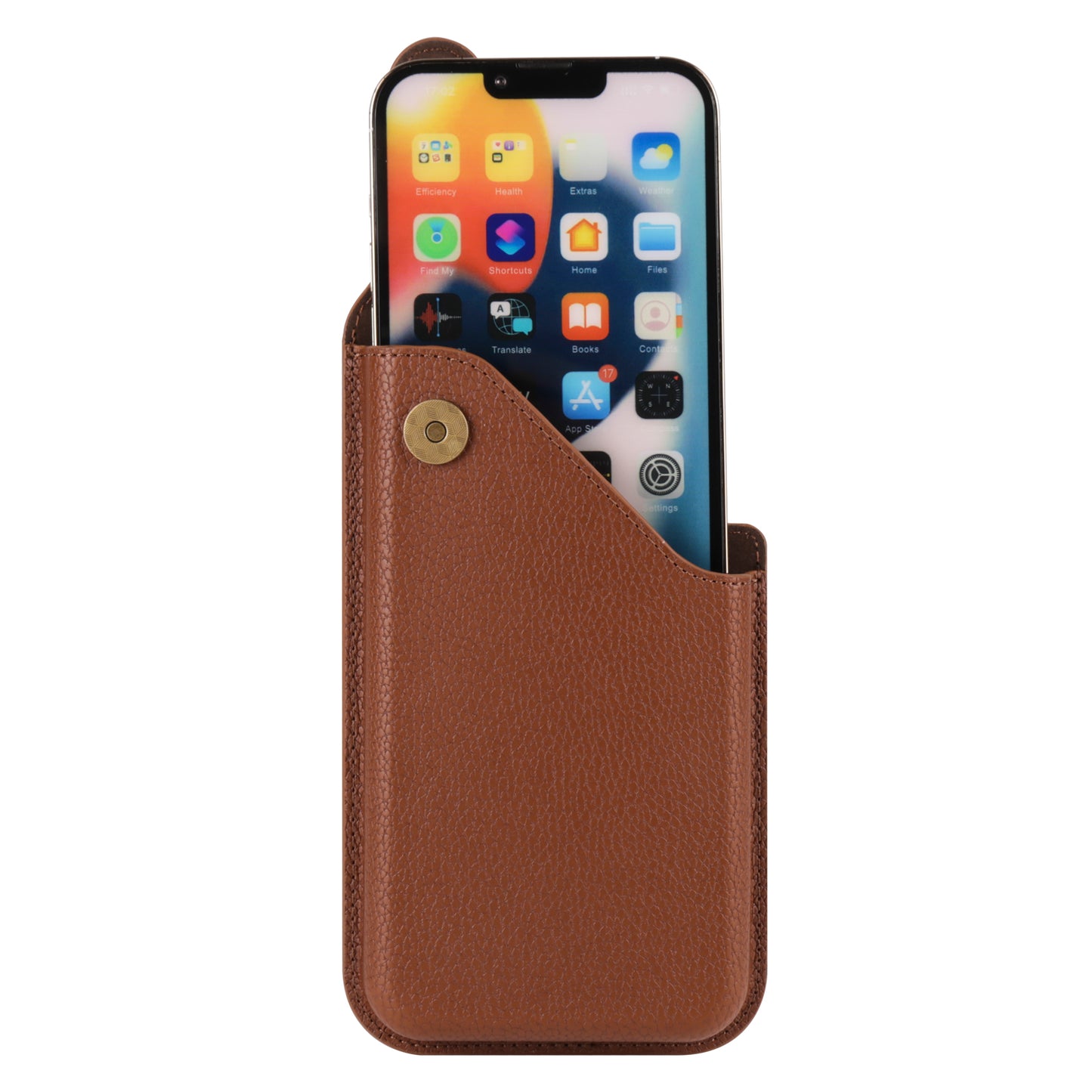 6.1-inch Universal Waist Phone Case Litchi Texture PU Leather Vertical Belt Holster Phone Pouch