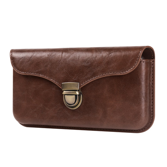 6.7-inch Phone Waist Bag Horizontal Belt Holster PU Leather Smartphone Case Pouch