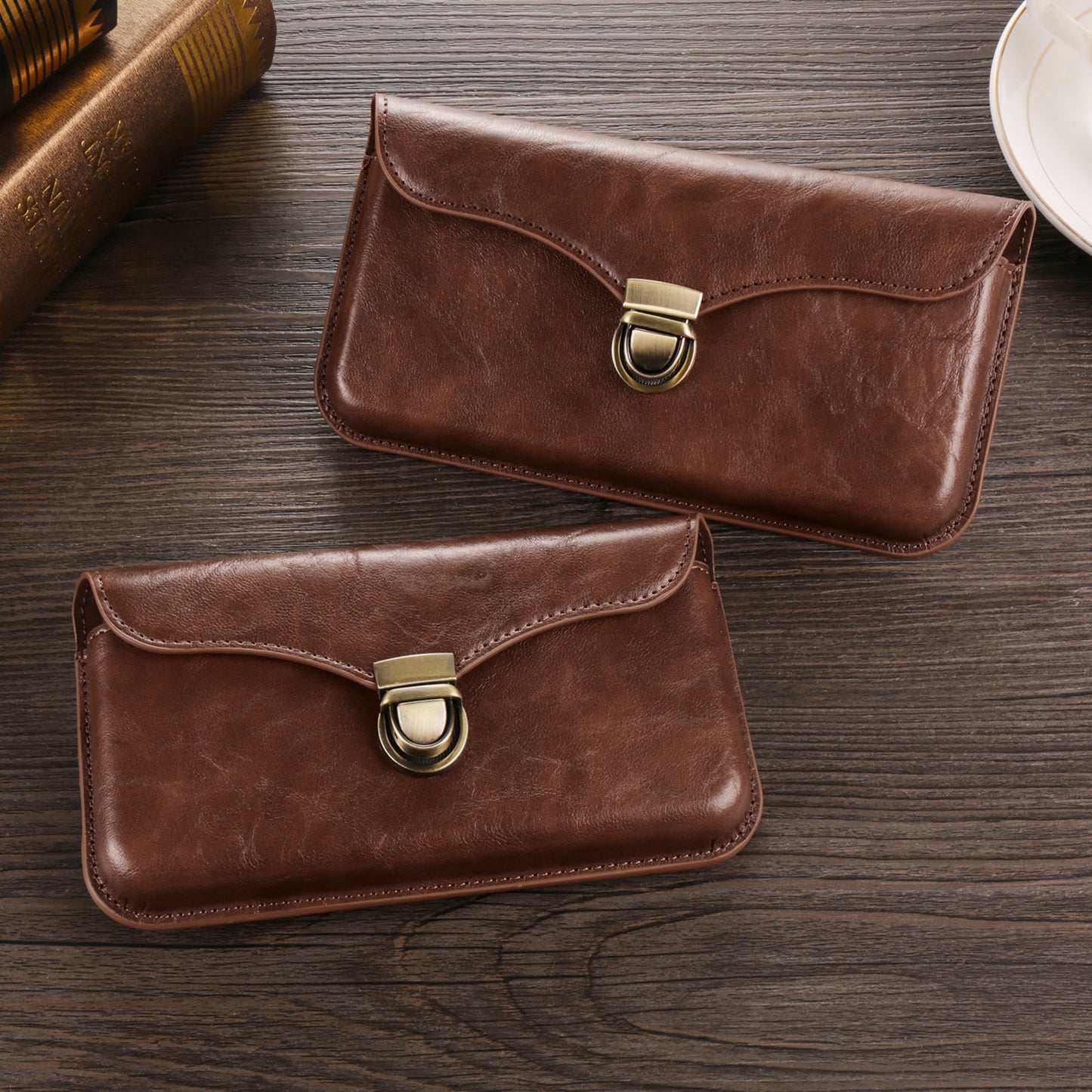 6.7-inch Phone Waist Bag Horizontal Belt Holster PU Leather Smartphone Case Pouch