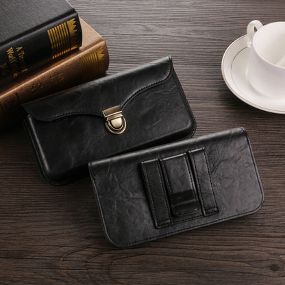 6.7-inch Phone Waist Bag Horizontal Belt Holster PU Leather Smartphone Case Pouch