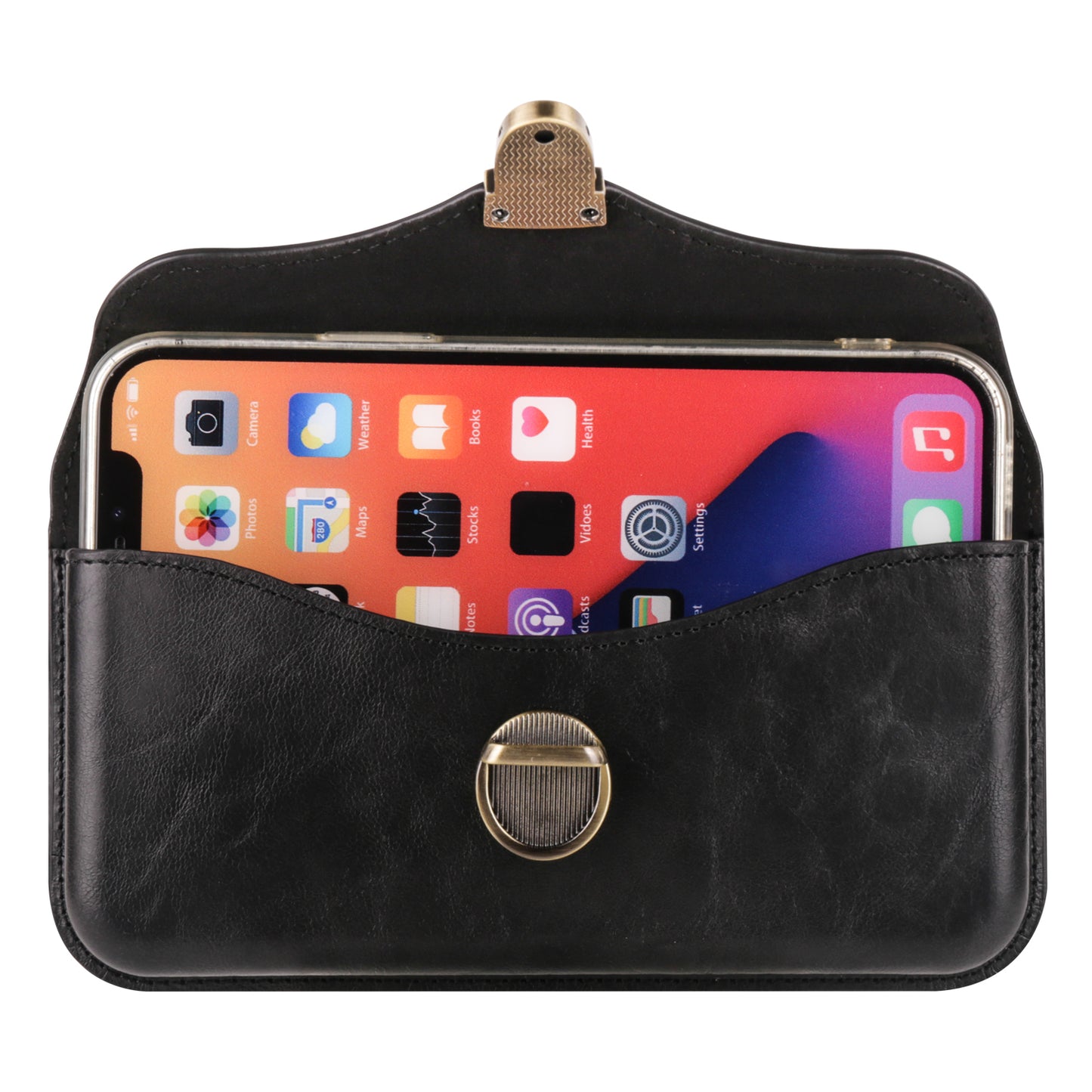 6.7-inch Phone Waist Bag Horizontal Belt Holster PU Leather Smartphone Case Pouch