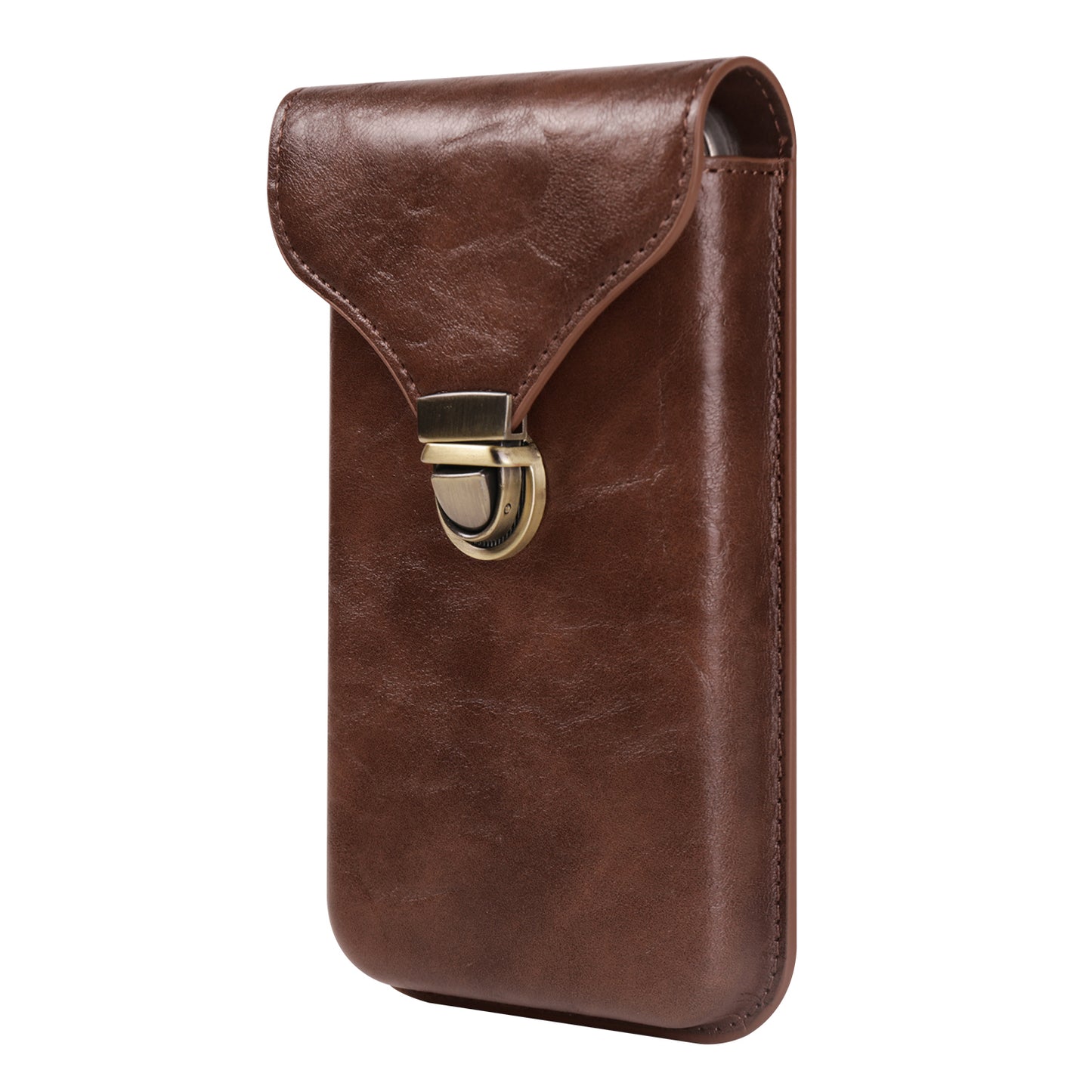 6.1-inch Vertical Phone Waist Bag PU Leather Belt Holster Universal Phone Pouch