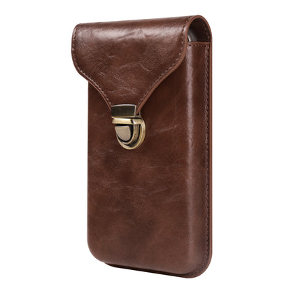 6.1-inch Vertical Phone Waist Bag PU Leather Belt Holster Universal Phone Pouch