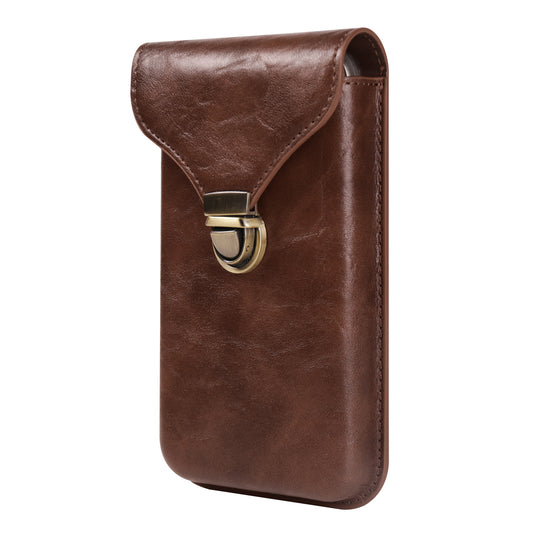 6.1-inch Vertical Phone Waist Bag PU Leather Belt Holster Universal Phone Pouch