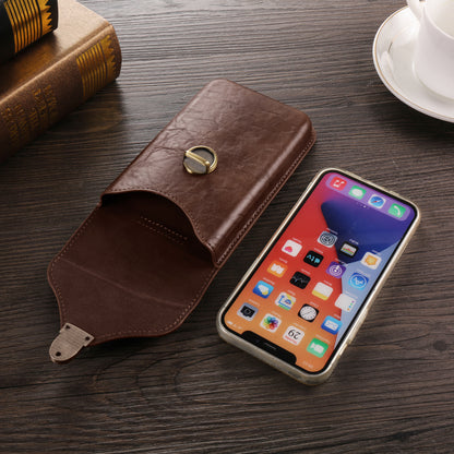 6.1-inch Vertical Phone Waist Bag PU Leather Belt Holster Universal Phone Pouch