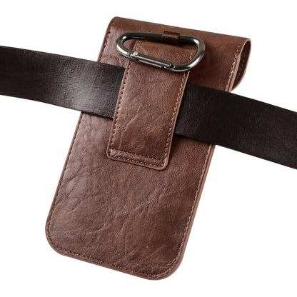 6.1-inch Vertical Phone Waist Bag PU Leather Belt Holster Universal Phone Pouch