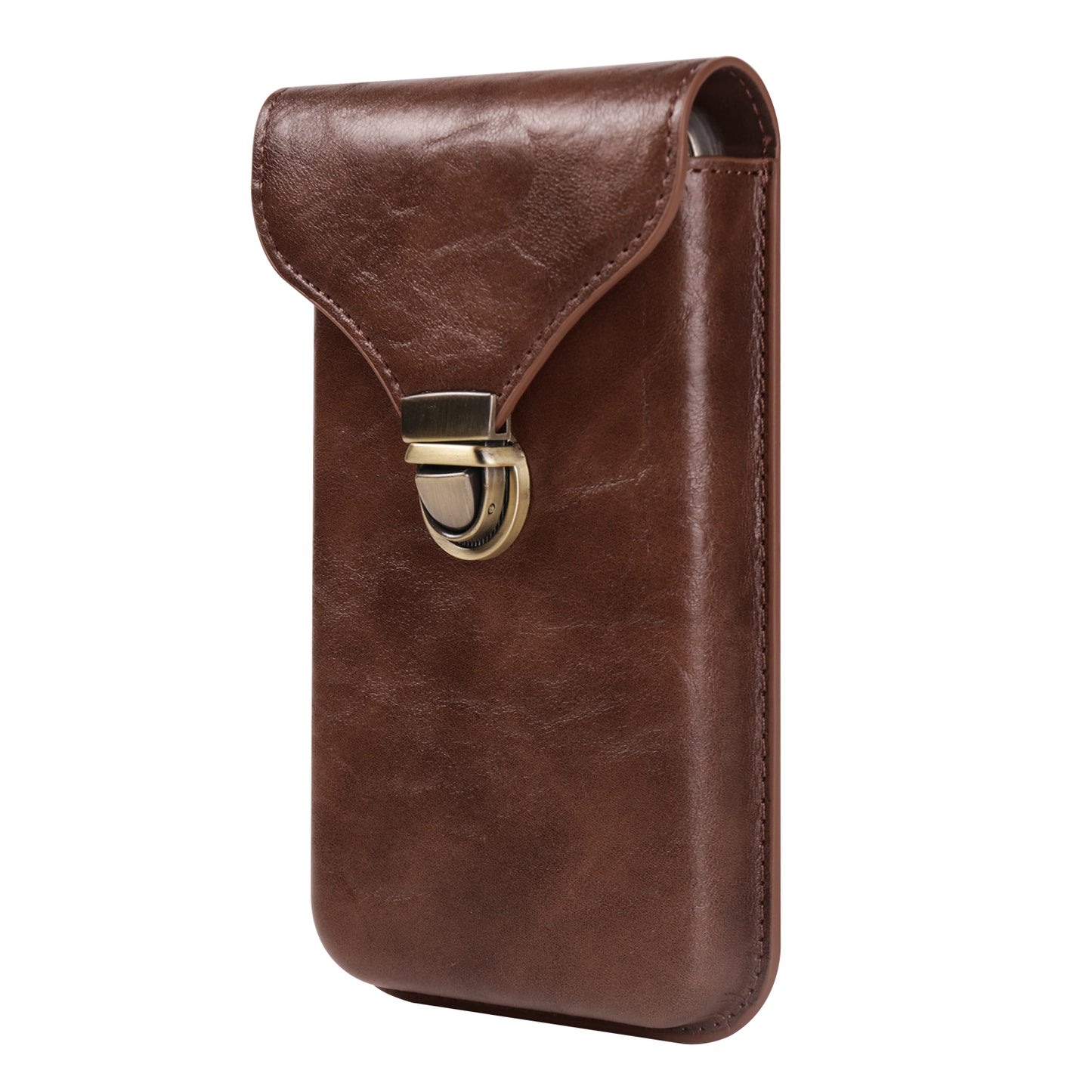 6.7-inch Universal Phone Case Card Holder PU Leather Waist Belt Holster Vertical Phone Pouch