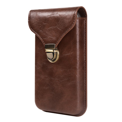 6.7-inch Universal Phone Case Card Holder PU Leather Waist Belt Holster Vertical Phone Pouch