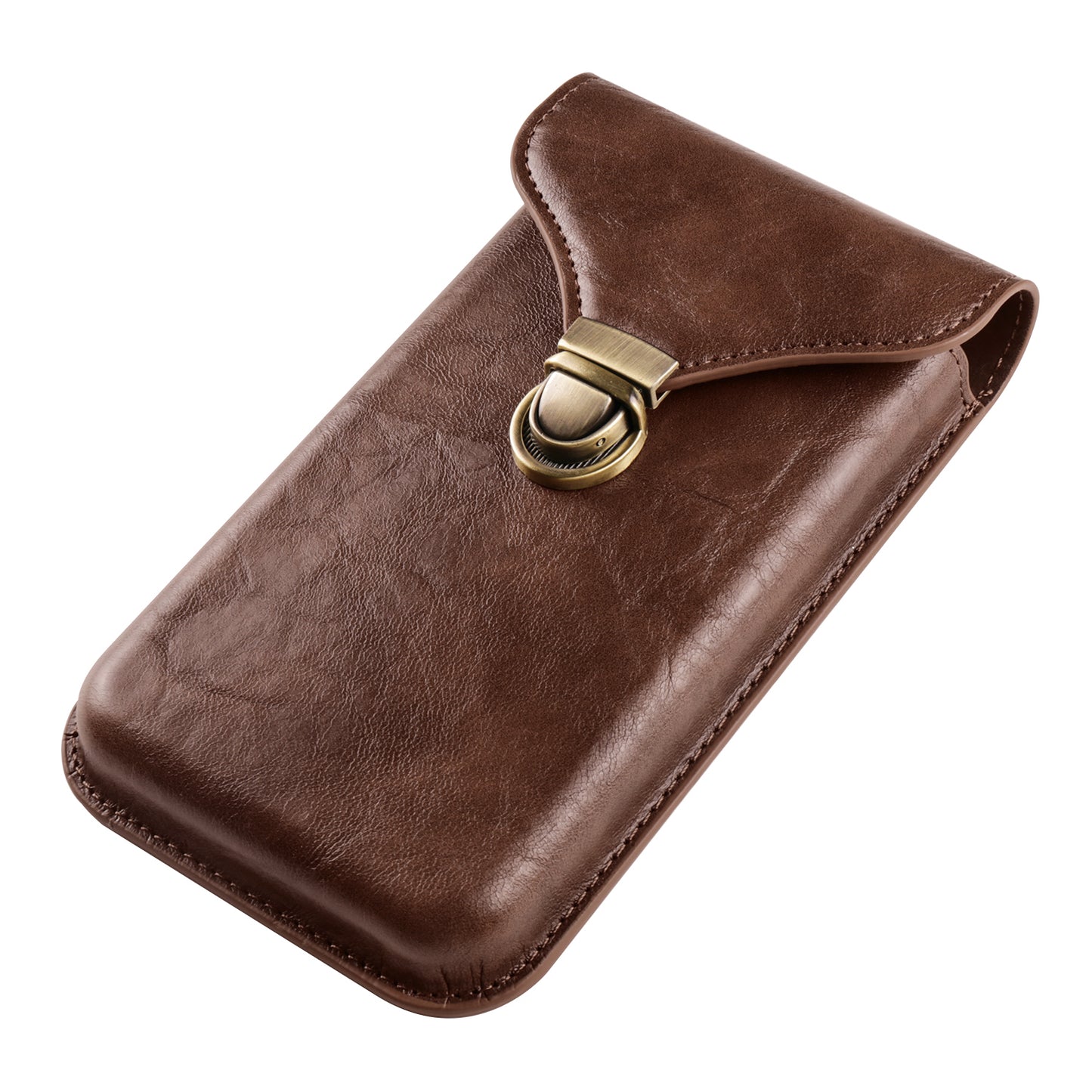 6.7-inch Universal Phone Case Card Holder PU Leather Waist Belt Holster Vertical Phone Pouch