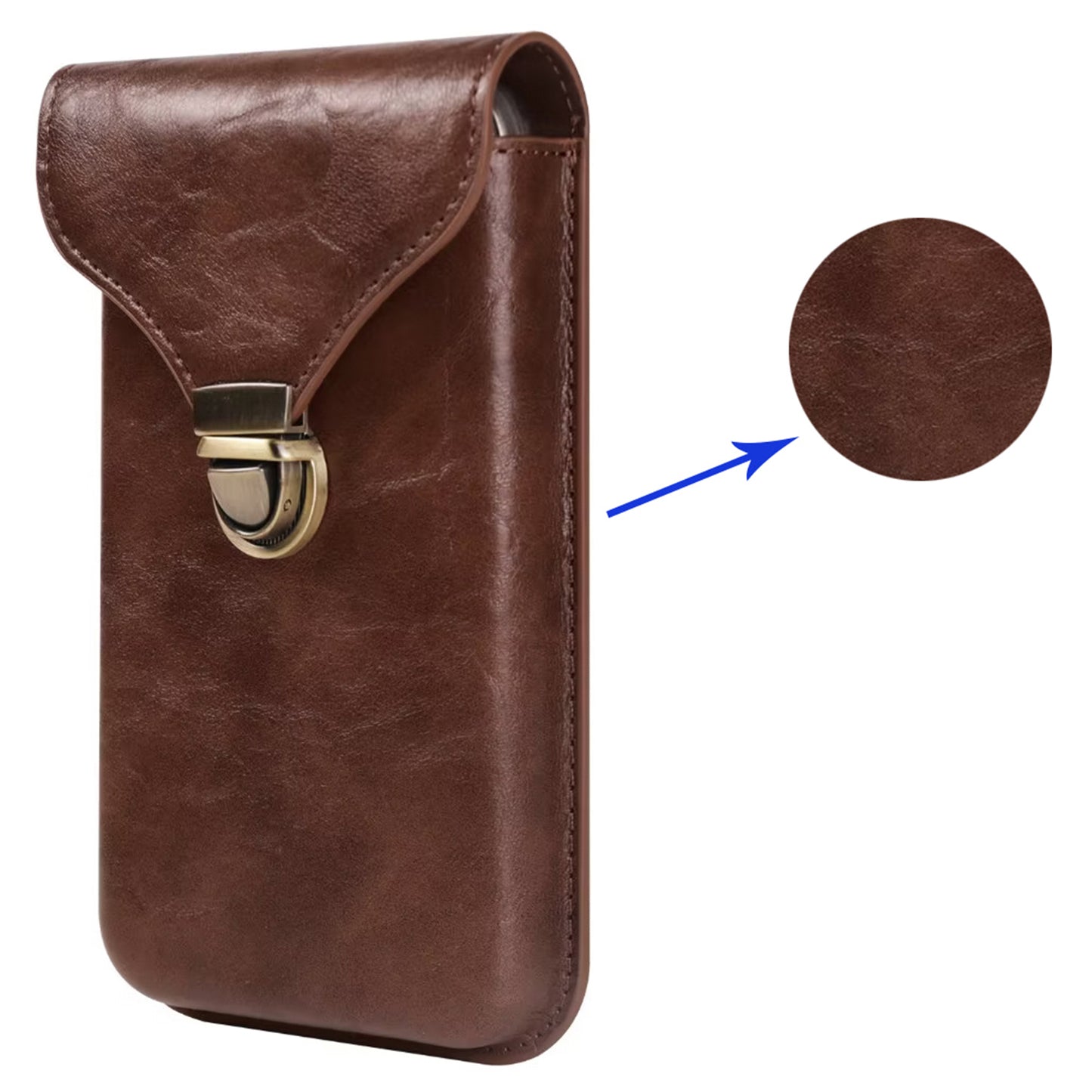 6.7-inch Universal Phone Case Card Holder PU Leather Waist Belt Holster Vertical Phone Pouch