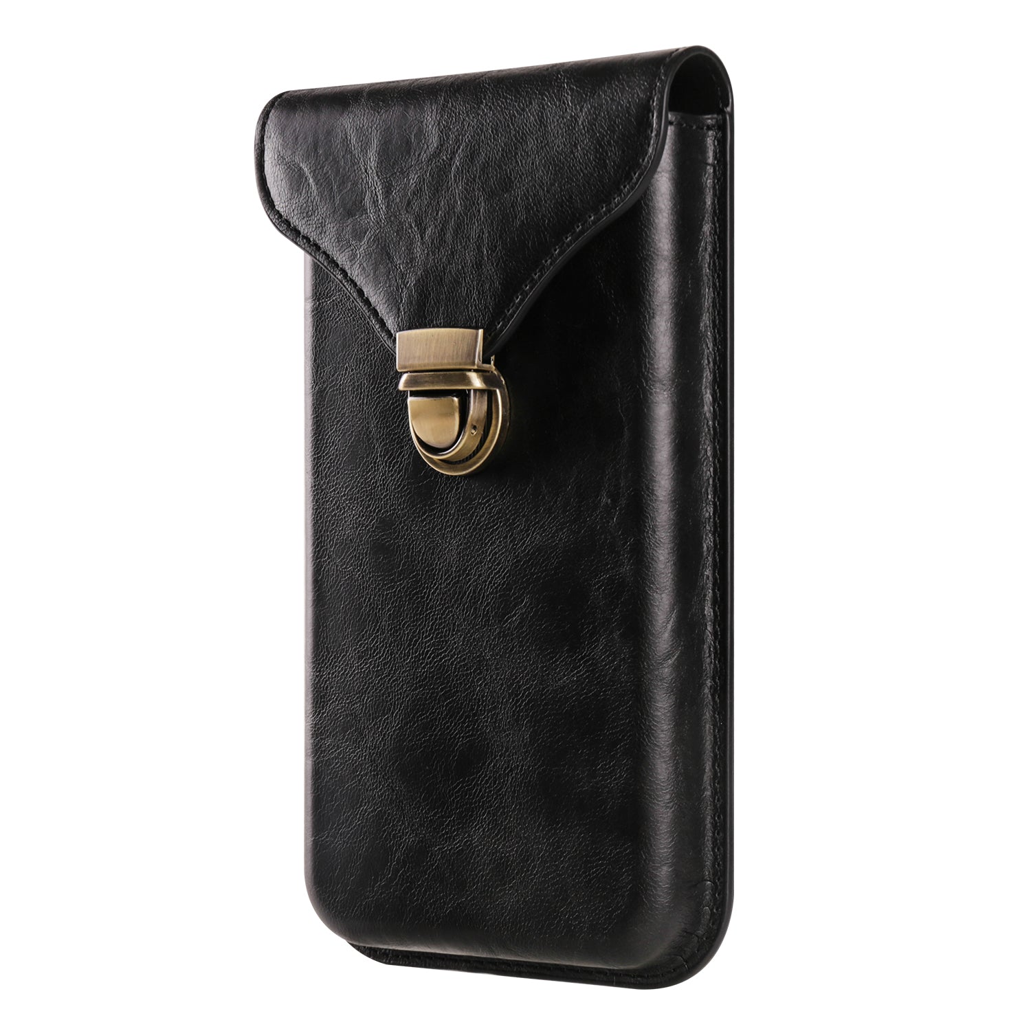 6.7-inch Universal Phone Case Card Holder PU Leather Waist Belt Holster Vertical Phone Pouch