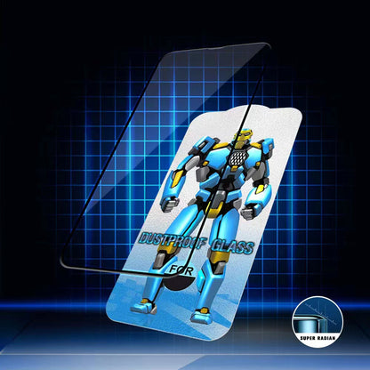 For iPhone 15 Pro Max Full Coverage Tempered Glass Film Shatterproof HD Screen Protector with Anti-dust Net