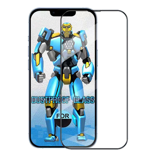 For iPhone 15 Screen Protector Tempered Glass Full Cover Anti-explosion Clear Film with Anti-dust Net