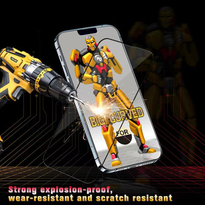 For iPhone 15 HD Clear Tempered Glass Film Full Cover Big Arc Edges Anti-Scratch Screen Protector