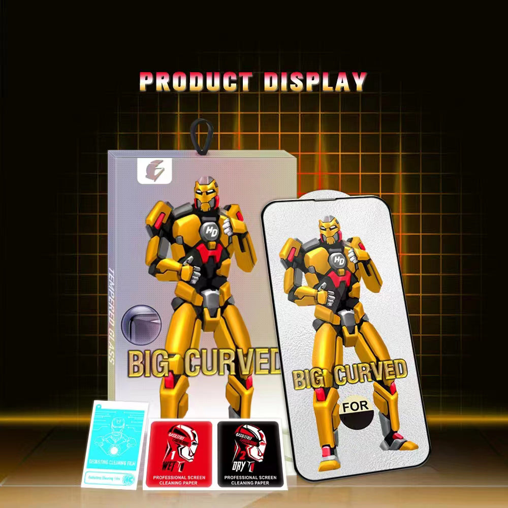 For iPhone 15 HD Clear Tempered Glass Film Full Cover Big Arc Edges Anti-Scratch Screen Protector