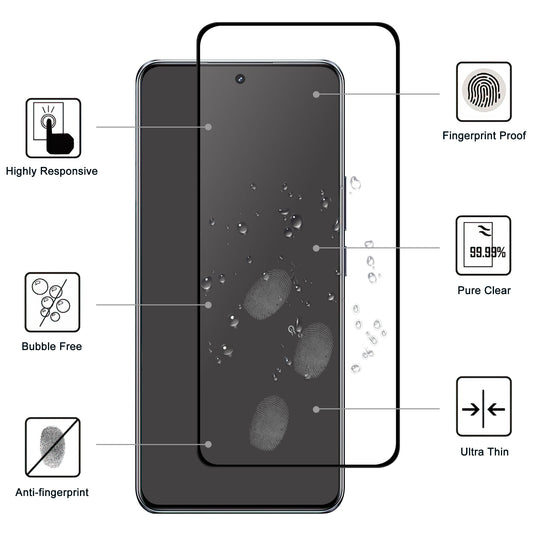 For Realme GT5 5G Screen Protector Black Edge Full Glue Clear AGC Glass Screen Covering Film
