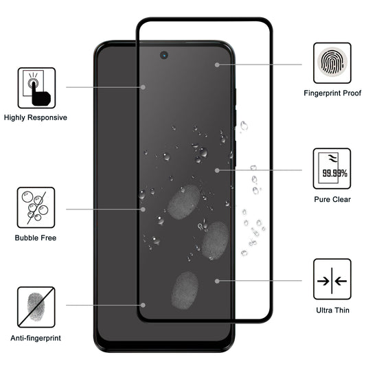 For Motorola Moto G14 4G Black Edge Full Glue Cell Phone Screen Protector Clear AGC Glass Screen Covering Film