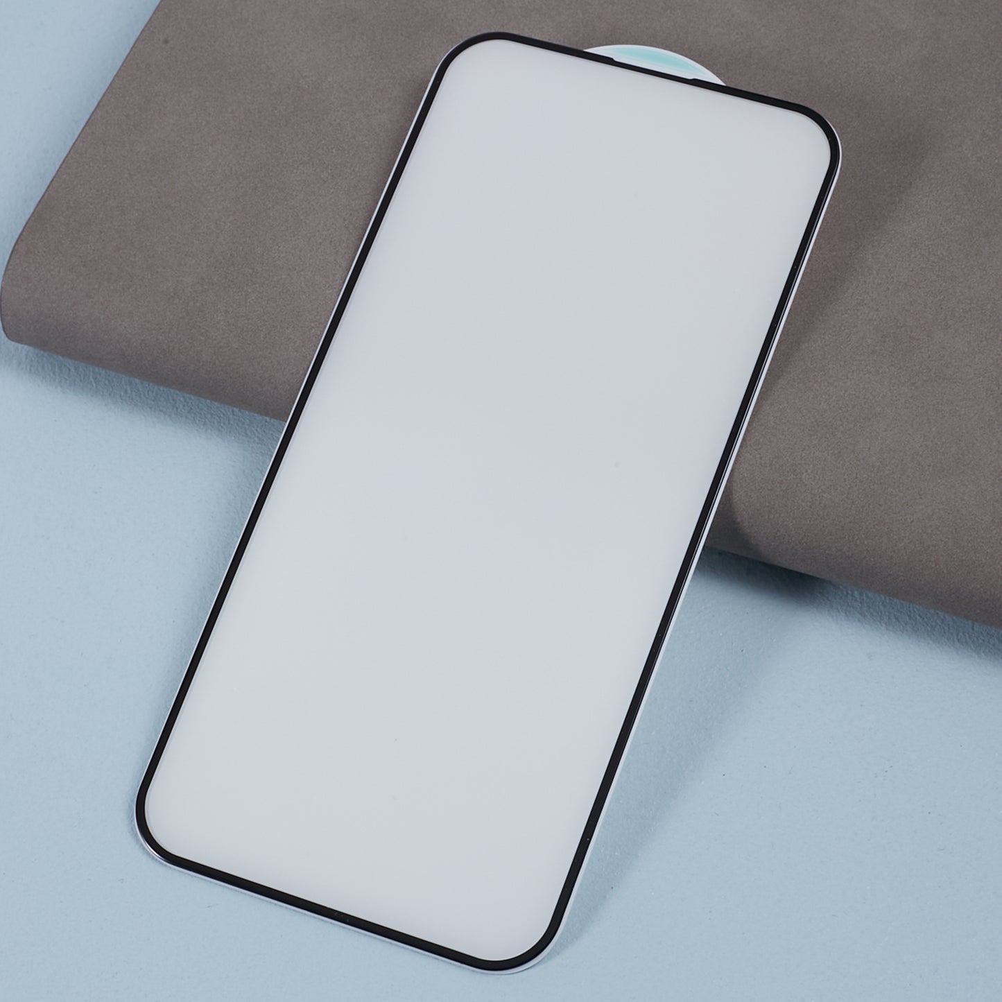 For iPhone 15 Plus Purple Light Full Screen Protector Black Edge Silk Printing Dispensing Glue Tempered Glass Film