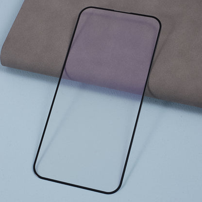 For iPhone 15 Plus Purple Light Full Screen Protector Black Edge Silk Printing Dispensing Glue Tempered Glass Film