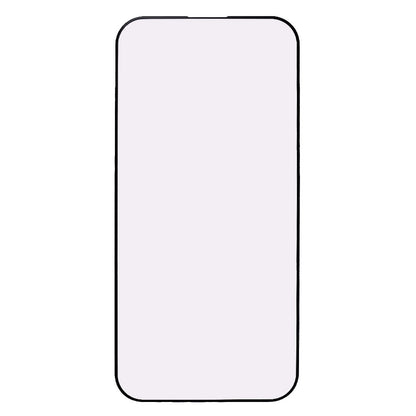 Full Glue Screen Protector for iPhone 15 Pro Max , Purple Light Black Edge Tempered Glass Silk Printing Film