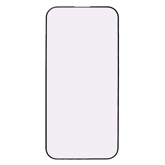 Full Glue Screen Protector for iPhone 15 Pro Max , Purple Light Black Edge Tempered Glass Silk Printing Film