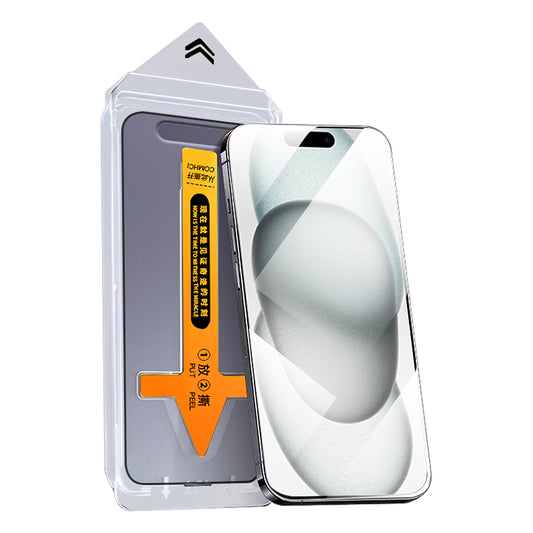 RURIHAI For iPhone 15 Pro AGC Glass Screen Protector Dust-free Install Shatterproof Clear Film