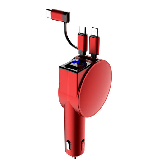 3-in-1 Retractable Car Charger 12-24V Fast Charging Cigarette Lighter Plug Adapter (8th Gen)