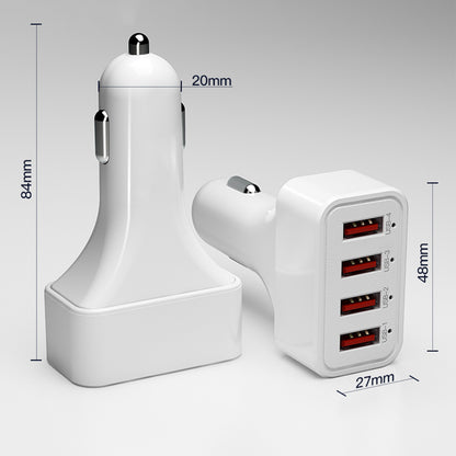 K2 4 USB Ports Car Charger PC+ABS Mobile Phone Tablet Charging Power Adapter (CE Certified)