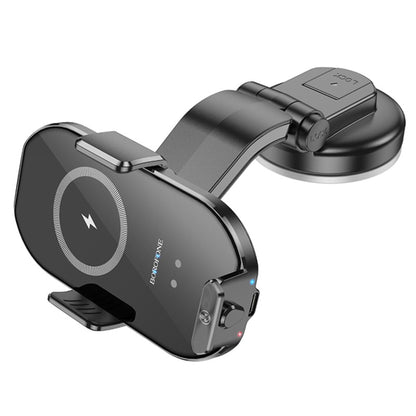 BOROFONE BH206 Wireless Car Charger Infrared Auto-Clamping Car Mount Fast Charging Dashboard Phone Holder