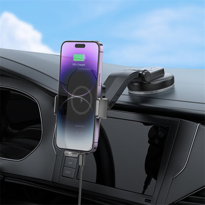 BOROFONE BH206 Wireless Car Charger Infrared Auto-Clamping Car Mount Fast Charging Dashboard Phone Holder