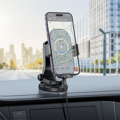 BOROFONE BH206 Wireless Car Charger Infrared Auto-Clamping Car Mount Fast Charging Dashboard Phone Holder
