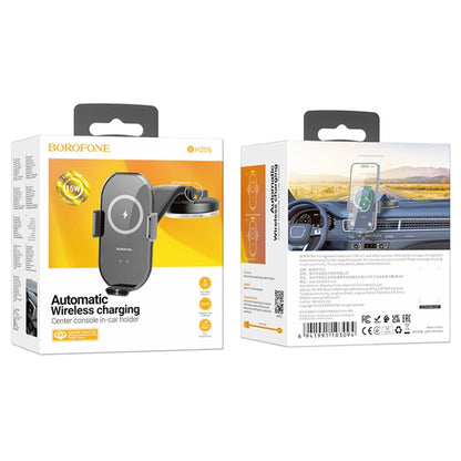BOROFONE BH206 Wireless Car Charger Infrared Auto-Clamping Car Mount Fast Charging Dashboard Phone Holder