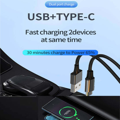 P35 Clear Design 48W Car Charger for Cell Phone, Tablet, Camera, Type-C PD 30W + USB QC 3.0 18W Fast Charging Charger Station
