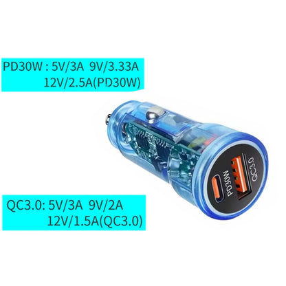 P35 Clear Design 48W Car Charger for Cell Phone, Tablet, Camera, Type-C PD 30W + USB QC 3.0 18W Fast Charging Charger Station