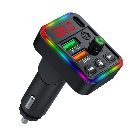 P19 Wireless 7-Colors LED Backlit Car MP3 Hands-Free Bluetooth Calling Car Audio Charger Support U Disk