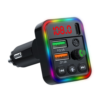 P19 Wireless 7-Colors LED Backlit Car MP3 Hands-Free Bluetooth Calling Car Audio Charger Support U Disk