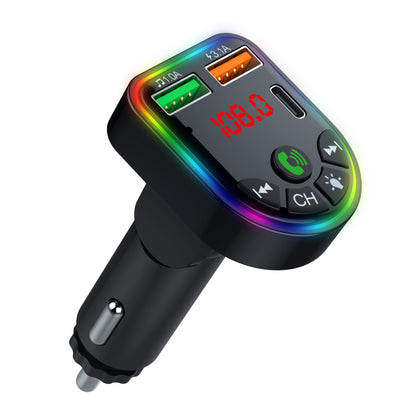 P20 Car Bluetooth Hands-Free Calling Car MP3 Audio Digital Display USB Car Charger with Dual USB Ports